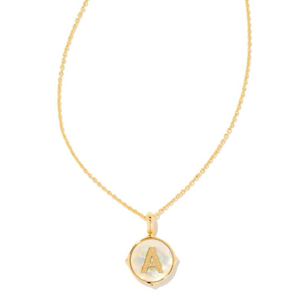 Kendra Scott Gold and Iridescent Initial Necklace
